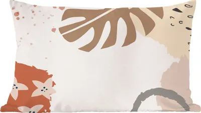 Produktbild von MuchoWow® Zierkissen Sofakissen Wohnzimmer Dekokissen 50x30 cm Sommer - Monstera - Grau - Wohnzimmerdekoration - Polster mit Photo