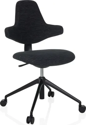 Obrázek produktu pro hjh OFFICE Profesionální kancelářská židle PALIANO Ergonomická kancelářská židle bez područek látka černá Otočná židle do kanceláře, domácnosti