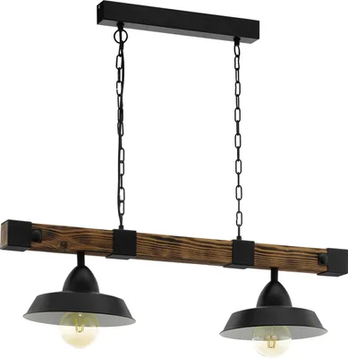 Produktbild von EGLO 49684, Schwarz, Braun, Schwarz, Stahl, Holz, Rund, Schwarz, Drinnen