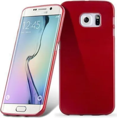 Produktbild von Cadorabo Hülle für Samsung Galaxy S6 EDGE Schutz Hülle in Rot Schutzhülle TPU Silikon Etui Case Cover