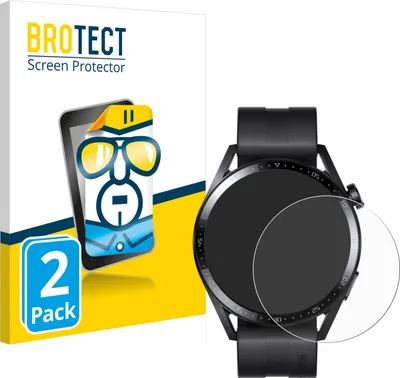 Produktbild von 2x Für Huawei Watch GT 3 (46 mm) Schutzfolie BROTECT Displayschutz Display Schutz Folie Klar Transparent