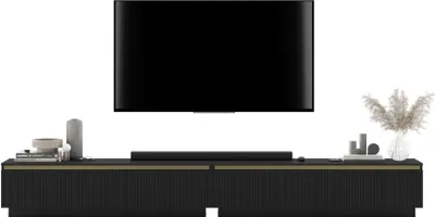 Produktbild von TV-Ständerschrank SELENE von Lindner Möbel – 280 x 37 x 35 cm - Farbe: Schwarz matt - Italienische Tiefmattfolie