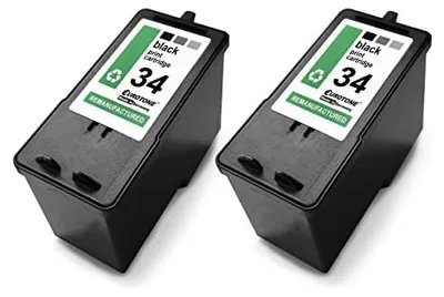 Eurotone 2er Set Tintenpatronen kompatibel für Lexmark 34XL 18C0034E ersetzt – Produktansicht 1
