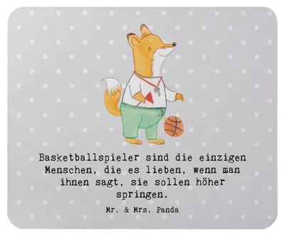 Produktbild von Mr. & Mrs. Panda Mauspad Basketball Motivation - Grau Pastell - Geschenk, Mouse Pad, Sportler, Spielfreude, Teamsport, Dunking, Mousepad, pc, Sprungkraft, mousematte