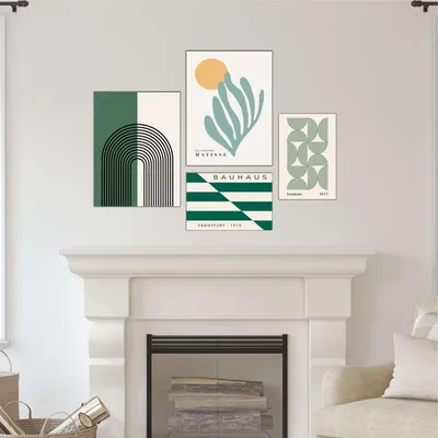 Image de Wallity, Mdf - 00132, Tableau décoratif en MDF (4 pièces), multicolore, 100 % MDF, 62 x 85 cm