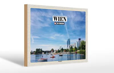 Produktbild von Holzschild Reise Wien Österreich Donaustadt 30x20cm Geschenk