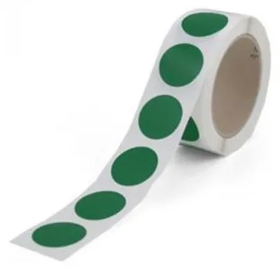 Produktbild von Dreifke® Aufkleber Markierungspunkte blanko, Polypropylenfolie, grün, Ø 35 mm...