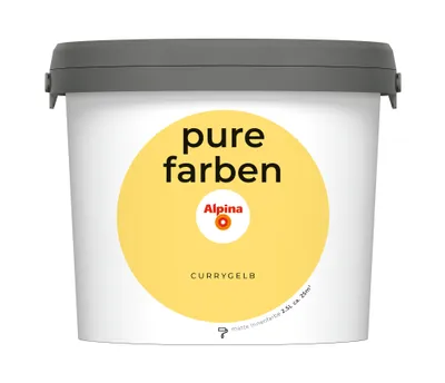 Produktbild von Alpina pure farben Wandfarbe currygelb 2,5 L