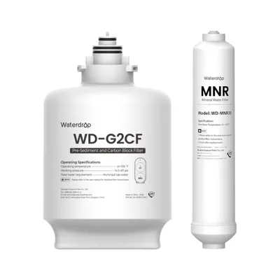 Immagine prodotto di Filtro Waterdrop 1 WD-G2CF e filtro remineralizzante inline Waterdrop WD-MNR35