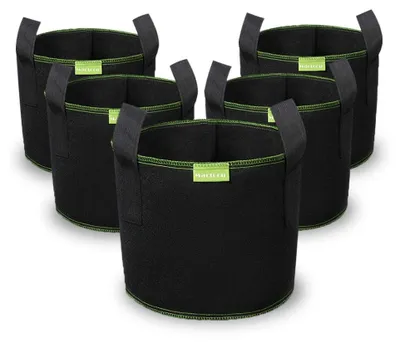 Produktbild von Pflanzsack Pflanztasche Kartoffelsack - 20 Liter - Vlies - Schwarz - 5 Stück