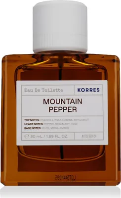 Obrázok produktu pre Korres Fragrance Mountain, Žena, Eau de toilette, 50 ml, Oranžová, Vavrín kubébový, Bergamot, Korenie, rozmarín, Ruže, Pižmo, Moss, Jantár