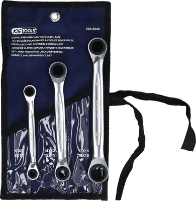 Image de KS TOOLS 4 in 1 GEARplus réversible Jeu de clés mixtes à cliquet 3 pces - 503.4540