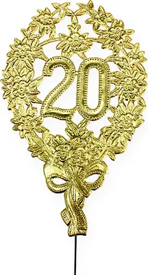 Produktbild von Goldene Jubiläumszahl 20 für Dekoration Ø8cm – Geburtstag, Hochzeitstag, Jubiläum, 10er Set, 10 Stück