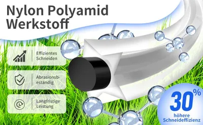 Produktbild von Rasentrimmerfaden - Trimmerfaden - 2,4 mm - 100 m - Nylon - Sternprofil - Schwarzgrau