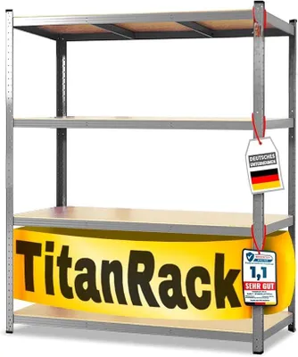 Produktbild von Schwerlastregal 200x150x60 cm verzinkt – Weitspannregal Metall, Werkstatt Regal, Regal Werkstatt, Steckregal Lagerregal