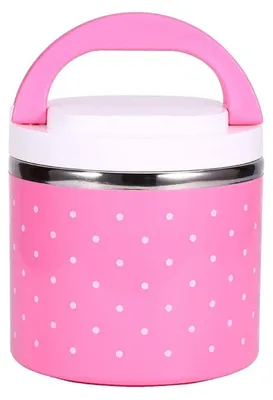 Immagine prodotto di Contenitore termico in acciaio inossidabile per alimenti, scaldavivande, capacità 630 ml, colore rosa