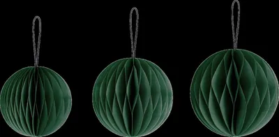 Image de Heyda 204870718 Set de boules en nid d'abeille, vert foncé