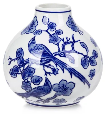 Productafbeelding van Porseleinen Vaas in Blauw en Wit voor Decoratie