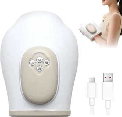 Produktbild von Intelligentes Handmassagegerät elektrisch mit Wärmefunktion – 5 Modi Luftdruckmassage für Hände & Handgelenke, Kabellos für Büro