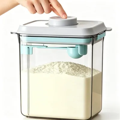 Produktbild von Milchpulverdosierer mit 1700 ml Fassungsvermögen, luftdicht verschließbare Aufbewahrungsbox und Messlöffel