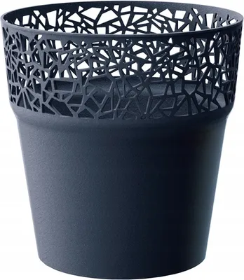 Zdjęcie produktu dla Doniczka z koronką Drzewo antracyt 12 cm