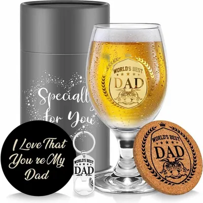 Image de Verre à bière personnalisé pour papa cadeau de fête des pères 400ml