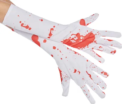 Produktbild von Rubies Blutige Handschuhe Weiß lang One Size