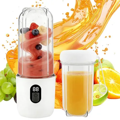 Produktbild von 500ml Mini-Elektromixer , 40W, tragbar, USB aufladbar, LCD-Bildschirm, 16 Klingen, 6–8 Gläser pro Ladung, ideal für Büro, Fitness & Reisen