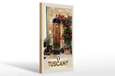 Produktbild von Holzschild Reise 20x30cm Toskana Italien Haustür Blumen Schild