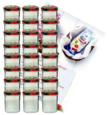 Image de lot de 24 pots à confiture 350 ml bocal To 82 avec couvercle et livret de recettes