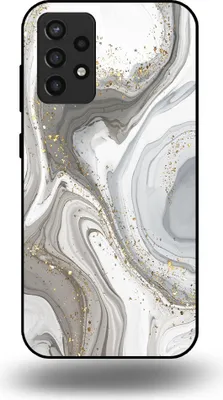 Produktbild von Smartphonica Handytasche passend für Samsung Galaxy A72 mit Marmordruck - TPU Rückseitenschutzhülle Marmordesign - Silber