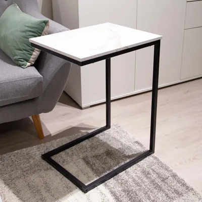 Produktbild von Milton & Oldbrook Beistelltisch Lohja Marmorlook Weiß
