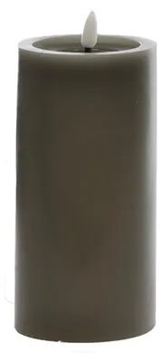 Produktbild von LED Wachskerze grau 12,5 x Ø 7,5 cm mit Flackerflamme und Timer