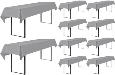 Zdjęcie produktu dla Prostokątny obrus 100 x 250 cm, jasnoszary, nadający się do prania
