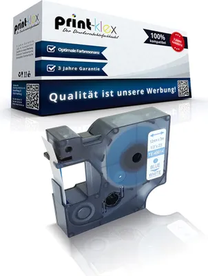 Produktbild von Kompatibles Schriftband für Dymo D1 45014 Labelwriter 400 Duo Dymo 1000 1000Plus 2000 3500 5500 Labelmaker4500 Pocket S0720540 12mm Bechriftungs Etiketten Cyan Weiss - Color Pro Serie