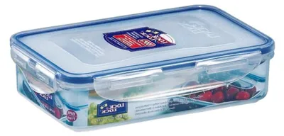 Produktbild von 12 Stück Lock & Lock Frischhaltedose, Vorratsbox, 800 ml rechteckig mit Ablaufgitter, transparent, 205 x 134 x 52 mm, Set by Danto®