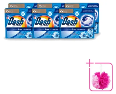 Produktbild von 6 x Dash All-in-1 Pods Zeebries Wasmittel für Weißes und Buntes - Sparpackung - 6 Stücke