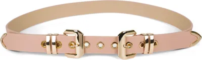 Produktbild von styleBREAKER Damen Gürtel mit doppelter goldener Schnalle und Lochnieten, B-Low Belt, Taillengürtel, kürzbar 03010121