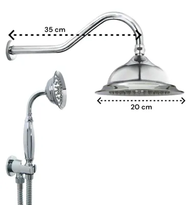 Produktbild von Duschset Vintage-Stil Messing verchromt