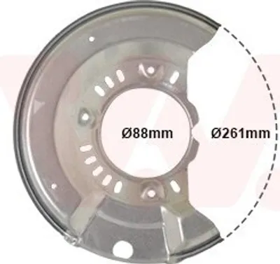 Produktbild von VAN WEZEL Spritzblech Bremsscheibe für TOYOTA Yaris Schrägheck (P1) Vorne Links 5430371 Ankerblech