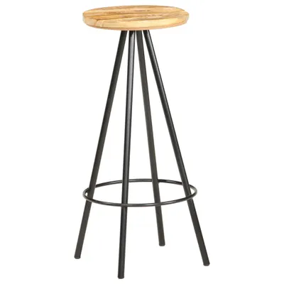 Image de vidaXL Tabouret de bar 4 pcs. Bois de manguier rugueux