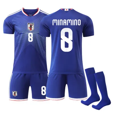 Obrázok produktu pre #8 MINAMINO Domáci japonský tím v modrých šortkách, dres pre Majstrovstvá sveta vo futbale 2026 pre deti aj dospelých, VEĽKOSŤ:M