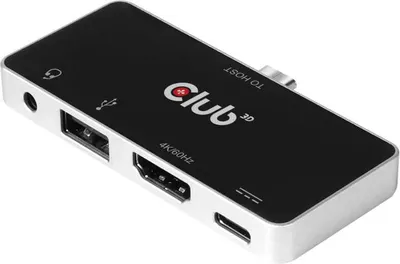 Produktbild von Club3D USB-C 4in1-HUB >HDMI/USB/USB-C/Audio 4K60Hz PD100W