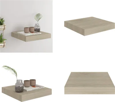 Immagine prodotto di vidaXL Mensola galleggiante a muro color rovere 23x23,5x3,8 cm MDF - Mensola a muro - Mensole a muro - Mensole a muro galleggianti - Mensole a muro galleggianti