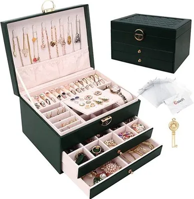 Immagine prodotto di Portagioie portatile da donna con cassetti