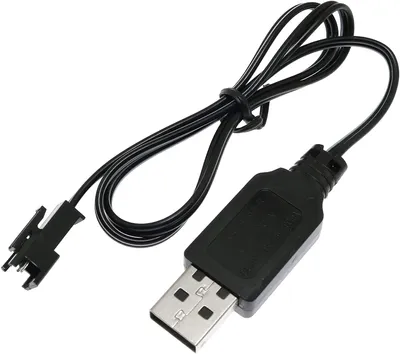 Produktbild von USB-Ladekabel SM-2P 250mAh für RC Autos, Ni-Mh 4.8V | Schnelles Aufladen, Spielzeit über 18 Minuten | Geeignet für Drohnen, RC Autos, Schwarz
