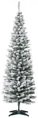 Zdjęcie produktu dla Sztuczne drzewko świąteczne – świerk pokryty sztucznym śniegiem, 210 cm – gałęzie z PVC – składana metalowa podstawa – kolor zielony/biały