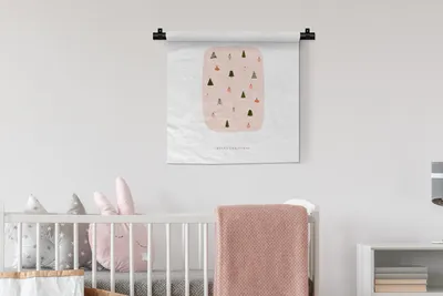 Produktbild von MuchoWow® Wandteppich Wandbehang Weihnachtsbäume - Weihnachtskugeln - Zitat 60x60 cm Tapisserie Dekoration Wandtuch - Dekorationen - Wand Decke