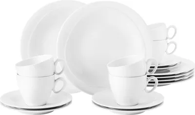 Produktbild von Seltmann Weiden Trio Kaffeeservice, 6 Person(en), Porzellan, Weiß, Rund, 16 cm, 23 cm