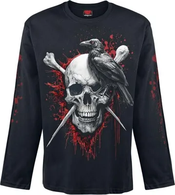 Produktbild von Spiral Langarmshirt Herren Death Raven Longsleeve schwarz XL